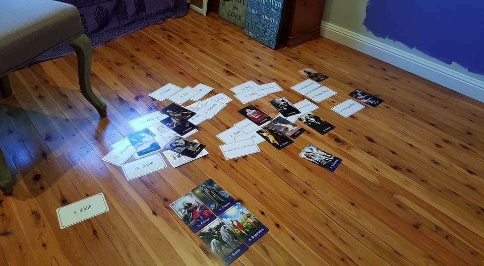 Constellation cards with affirmations during the process