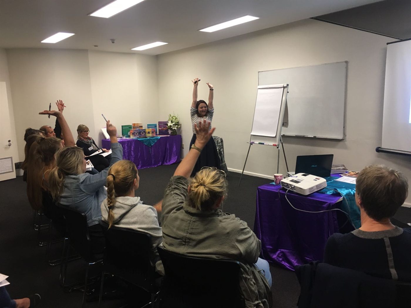 Lauren teaching a live IHTA training room